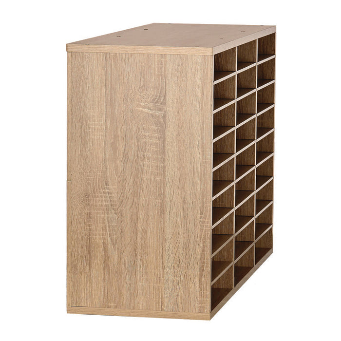 Wooden 27 Compartment Literature Organizer, 27 Sections, Letter Size, 31.49 x 11.81 x 21.65, Medium Oak