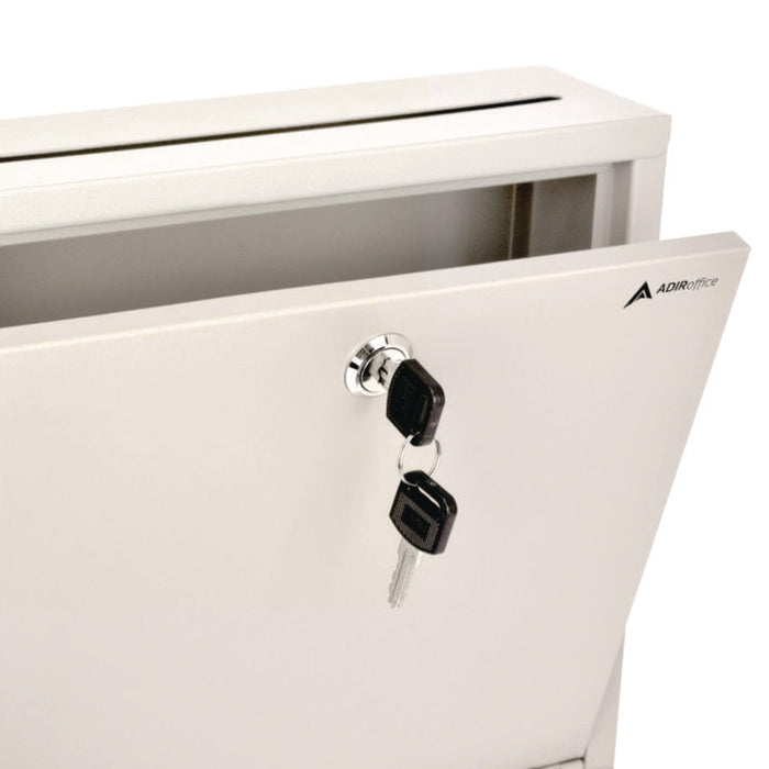 Large Size Steel Multi-Purpose Secure Drop Box, 12 x 3 x 10, White