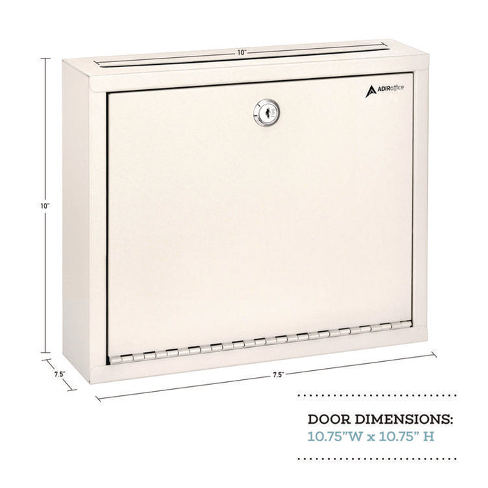 Large Size Steel Multi-Purpose Secure Drop Box, 12 x 3 x 10, White