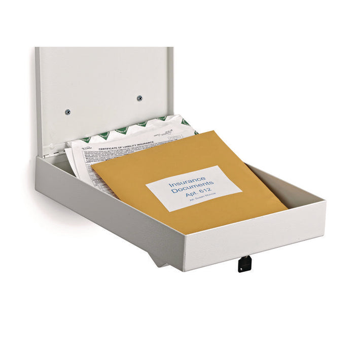 Large Wall Mounted Weatherproof Steel Secure Drop Box, 11 x 2.4 x 16, White