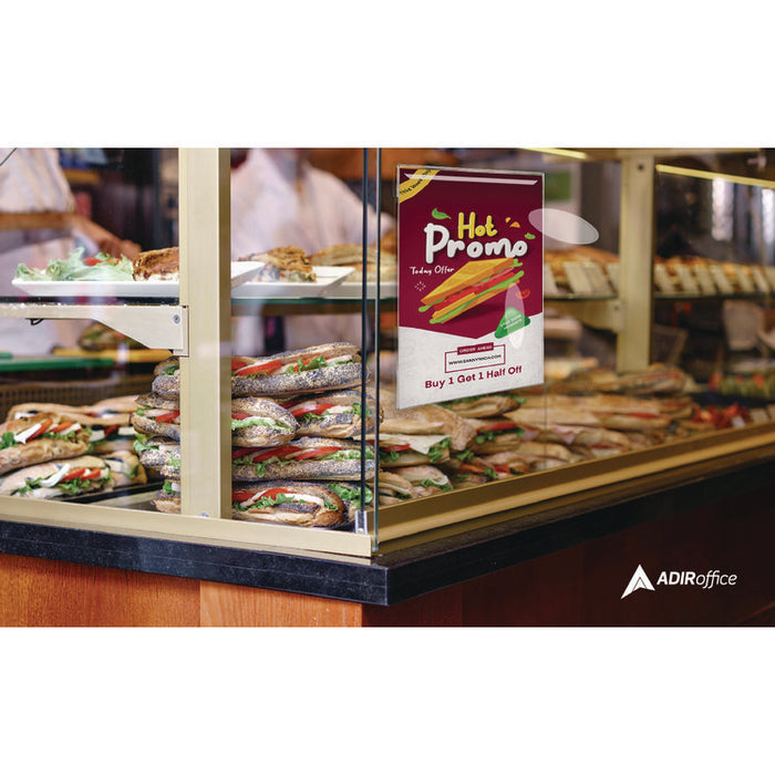 Wall Mount Side-Loading Acrylic Sign Holders, 8 x 11, Clear Frame, 12/Pack