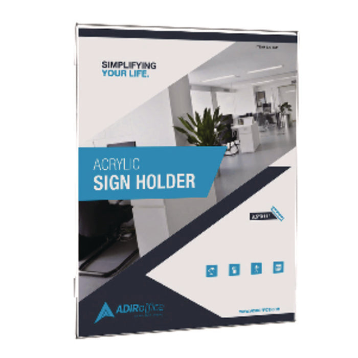 Wall Mount Side-Loading Acrylic Sign Holders, 8 x 11, Clear Frame, 12/Pack