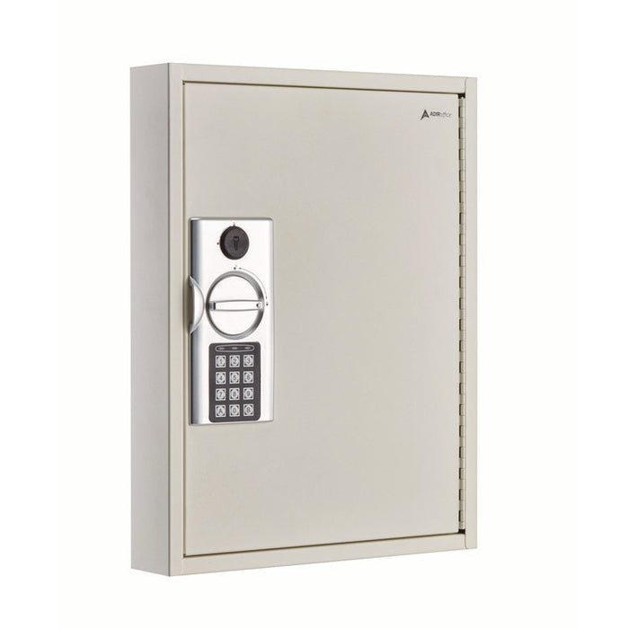 Steel Digital Lock Key Cabinet, 60-Key, 13 x 2.6 x 17, Stainless Steel 304, White
