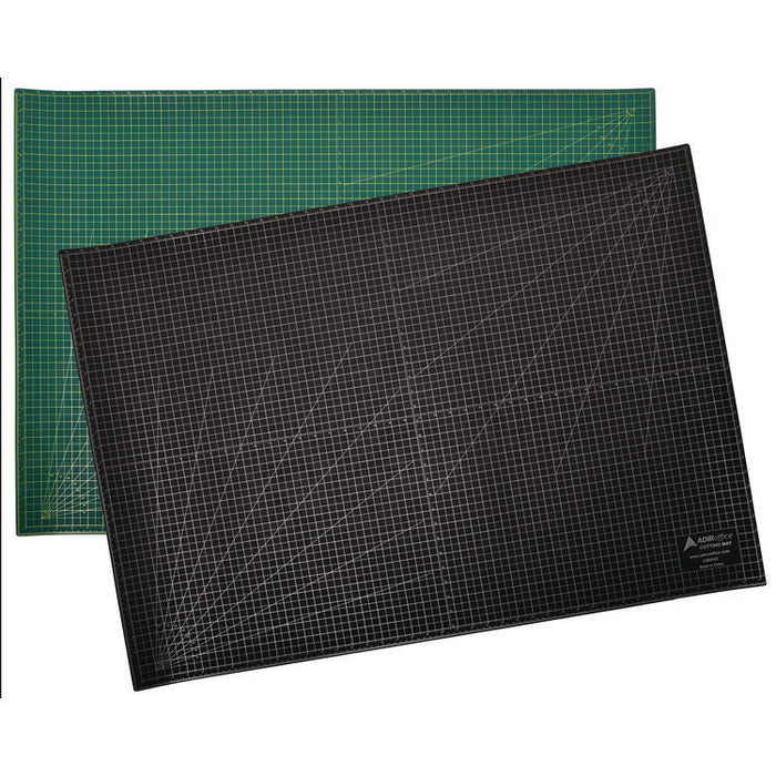 Reversible Self Healing Cutting Mat, 1" Grid with Guide Angles, 30" x 42", Green/Black