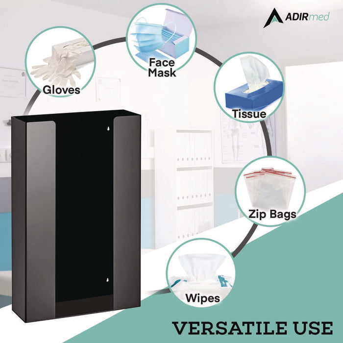 Acrylic Glove Dispenser, Triple Box Capacity, 10.2 x 3.5 x 16.1, Black