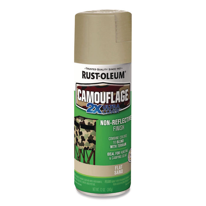 Camouflage Spray Paint, Flat Sand, 12 oz Aerosol Can