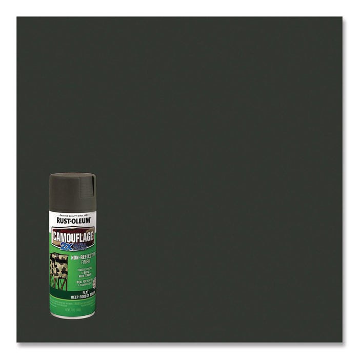 Camouflage Spray Paint, Flat Deep Forest Green, 12 oz Aerosol Can