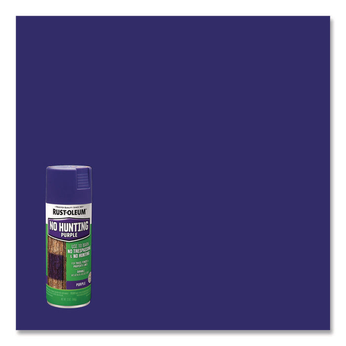 Specialty No Hunting Purple Spray Paint, Flat No Hunting Purple, 12 oz Aerosol Can, 6/Carton
