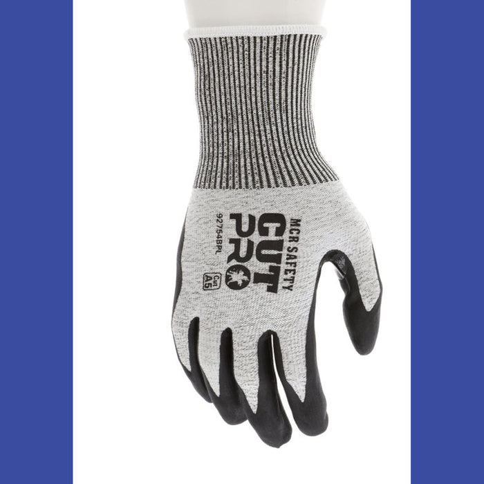Cut Pro 92754BP Gloves, 10" Long, Medium, Black/Gray, 12 Pairs