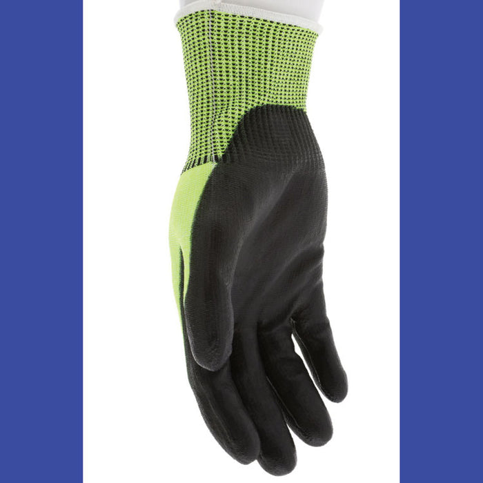 Cut Pro 9277PU Gloves, 10" Long, X-Large, Black/Lime, 12 Pairs