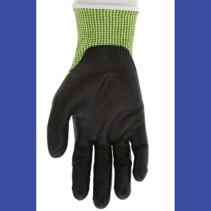 Cut Pro 9277PU Gloves, 10" Long, X-Large, Black/Lime, 12 Pairs
