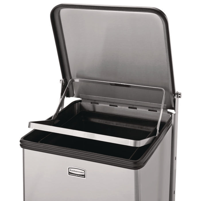 Defenders Heavy-Duty Steel Step Can, 6.5 gal, Stainless Steel