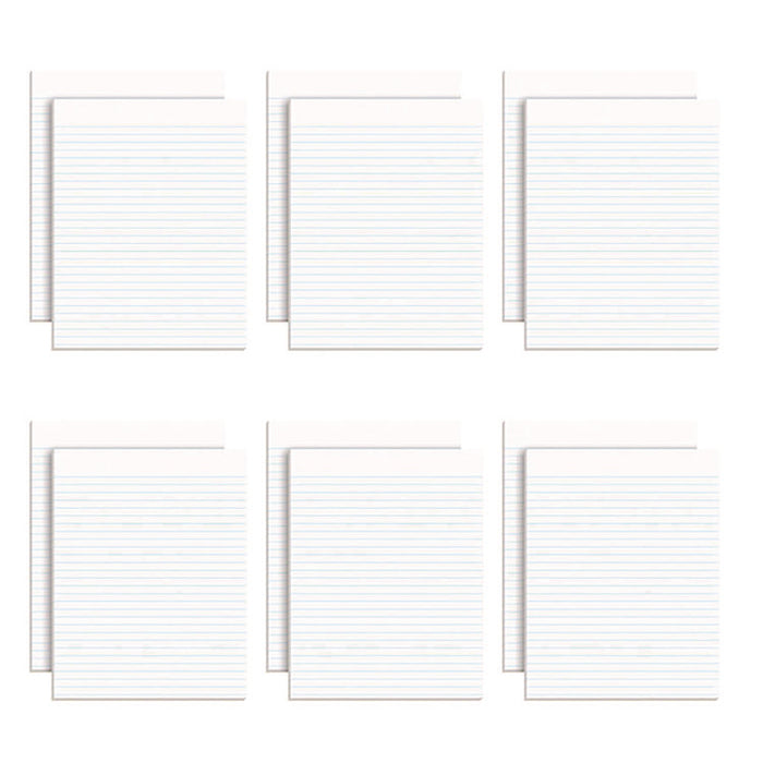 Glue Top Pads, Wide/Legal Rule, (50) White 8.5 x 11 Sheets, Dozen