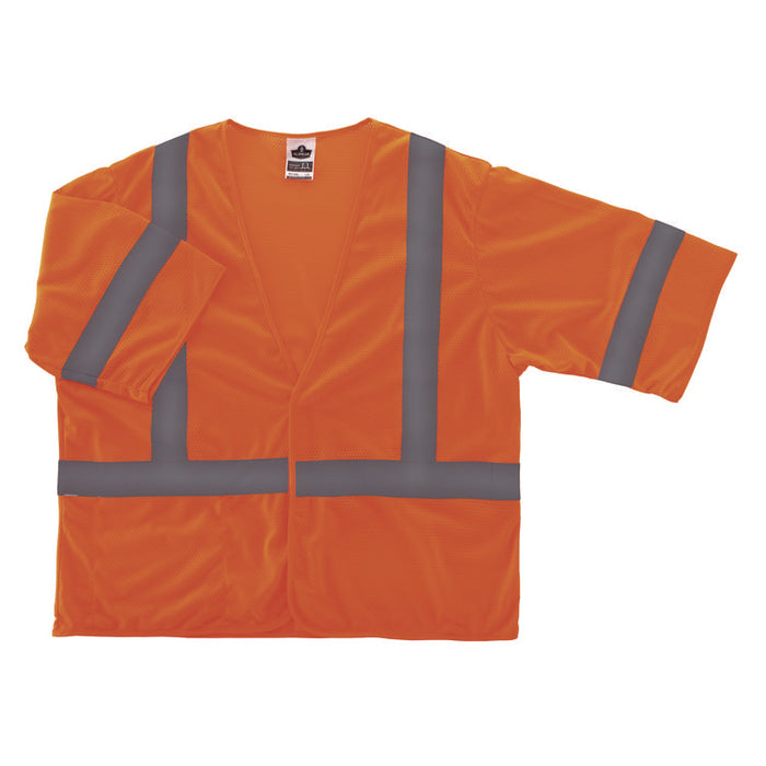 GloWear 8310HL Type R Class 3 Economy Mesh Vest, Polyester, 4X-Large to 5X-Large, Orange