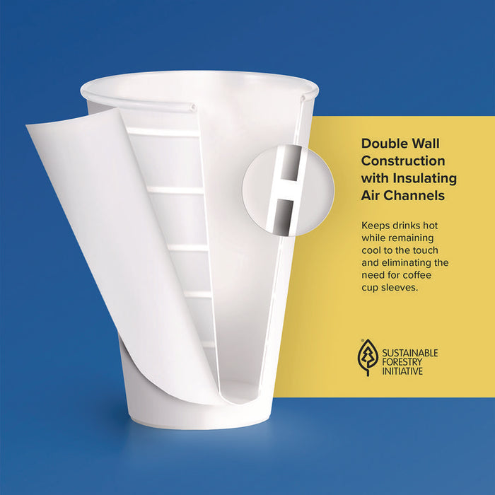 Thermoguard Insulated Paper Hot Cups, 24 oz, White Sustainable Forest Design, 600/Carton