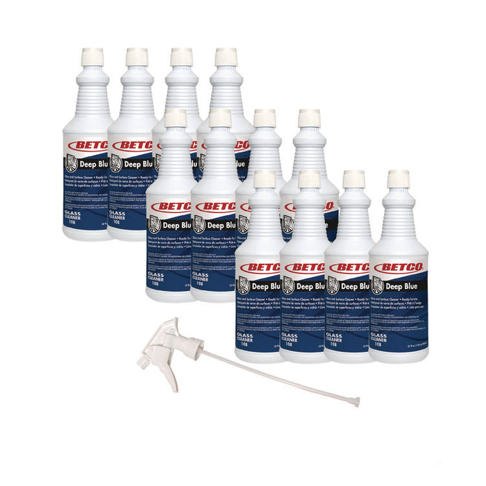 Deep Blue Glass and Surface Cleaner, 32 oz Bottle, 12/Carton
