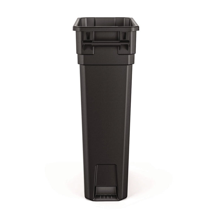 23 Gallon Resin Slim Trash Can, Plastic, Black