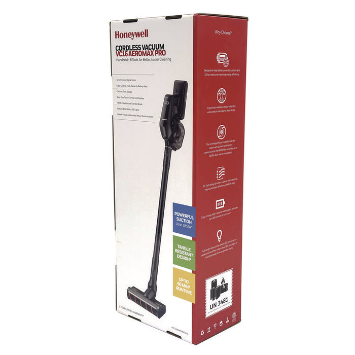 Aeromax Pro VC16 Cordless Vacuum, 8.5" Cleaning Path, Dark Silver