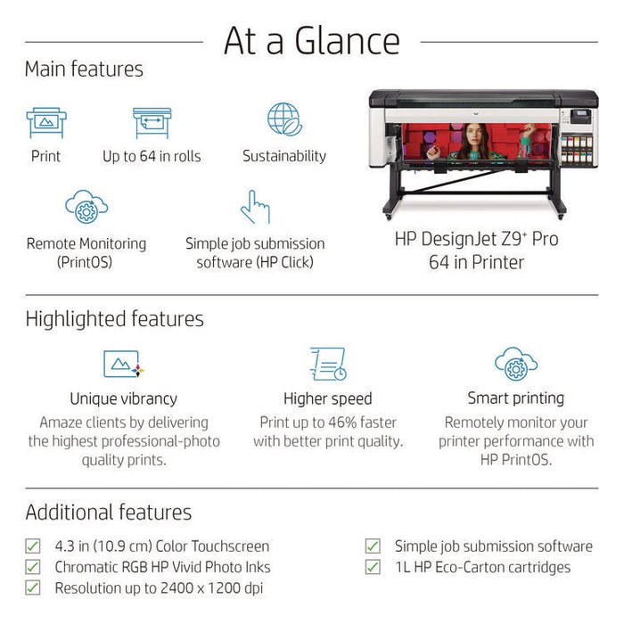 DesignJet Z9+ Pro 64" Wireless Wide Format Inkjet Printer