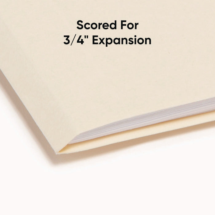 Manila File Folders, 1/3-Cut Tabs: Assorted, Legal Size, 0.75" Expansion, Manila, 100/Box