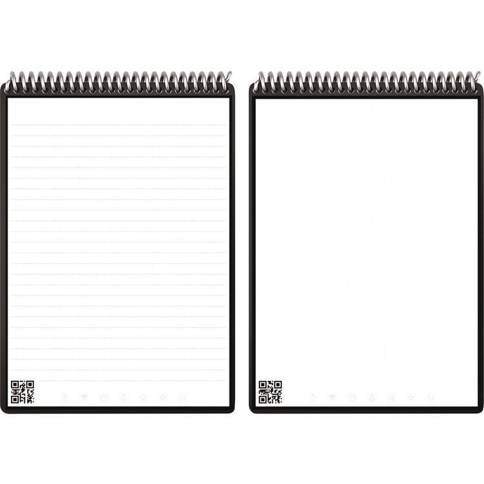 Flip Smart Notepad, Black Cover, Lined/Dotted Rule, (18) White 6 x 8 Sheets