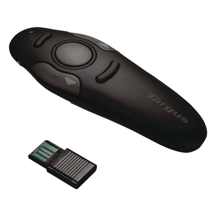 Wireless USB Presenter with Laser Pointer, Class 2, 50 ft Range, Black