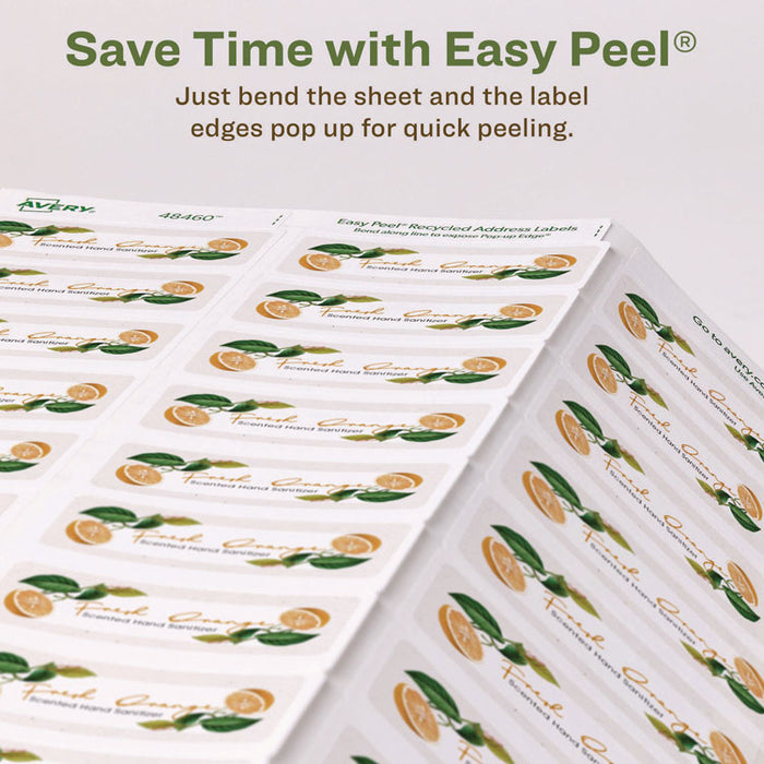 EcoFriendly Mailing Labels, Inkjet/Laser Printers, 1 x 2.63, White, 30/Sheet, 100 Sheets/Pack