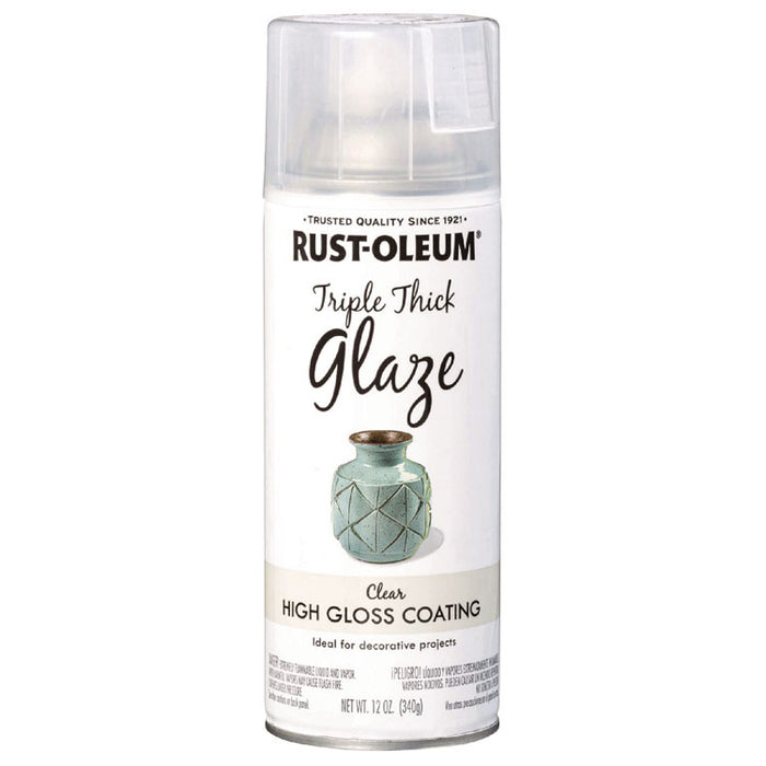 Specialty Triple Thick Glaze Spray Paint, High Gloss Clear, 12 oz Aerosol Can