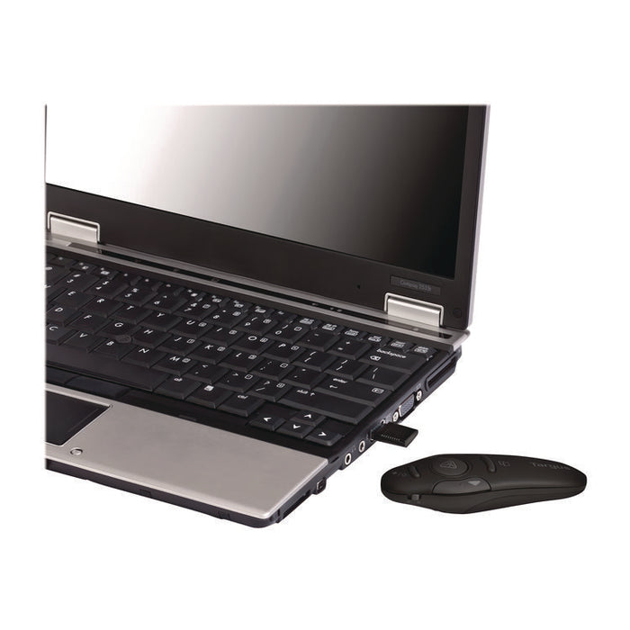 Wireless USB Presenter with Laser Pointer, Class 2, 50 ft Range, Black