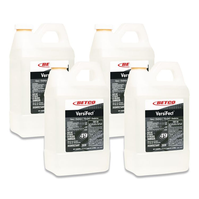 VersiFect FastDraw Cleaner Disinfectant, Fresh Scent, 2 L Bottle, 4/Carton