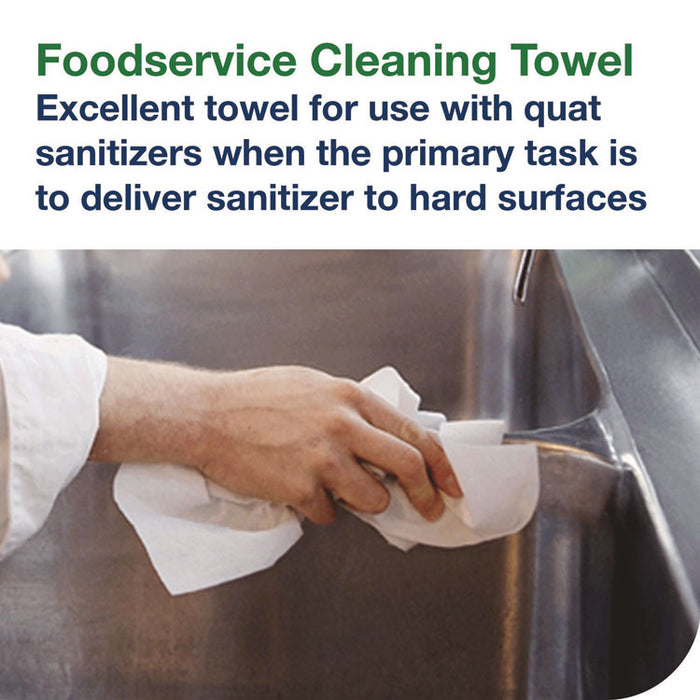 Foodservice Cleaning Towel, 1-Ply, 5 x 10.75, White, 150 Sheets/Carton