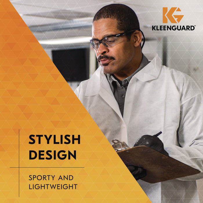 Nemesis Safety Glasses, Black Half Frame, Clear Dual I/O Lens