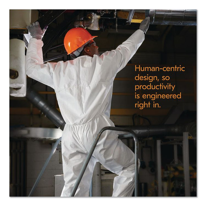 KGA35 Liquid and Particle Protection Coveralls, Elastic Wrist and Ankles, Medium, White, 25/Carton