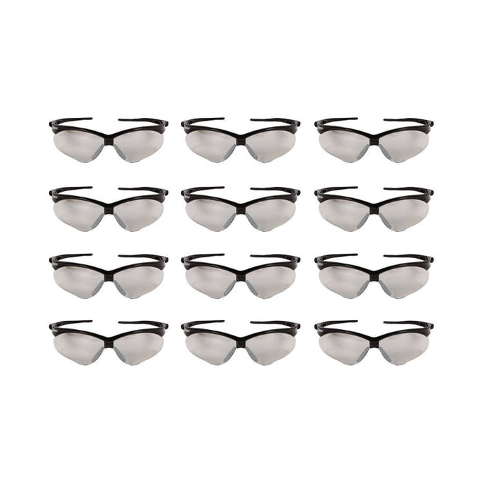 Nemesis Safety Glasses, Black Half Frame, Clear Dual I/O Lens