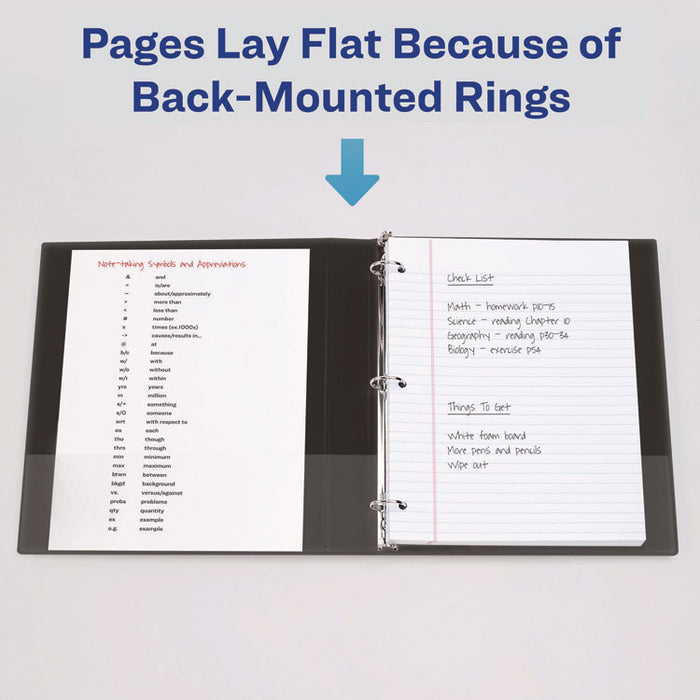 Durable View Binder with DuraHinge and EZD Rings, 3 Rings, 1.5" Capacity, 11 x 8.5, White, (9401)