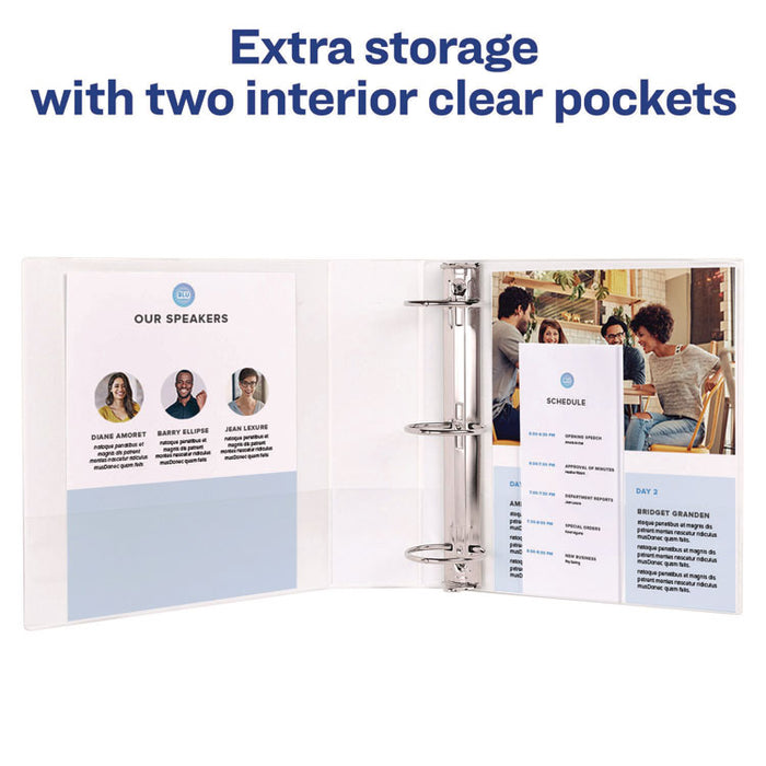Economy View Binder with Round Rings , 3 Rings, 2" Capacity, 11 x 8.5, White, (5731)