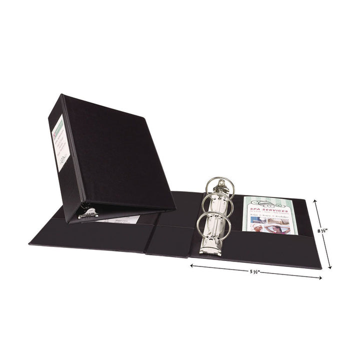 Mini Size Durable Non-View Binder with Round Rings, 3 Rings, 2" Capacity, 8.5 x 5.5, Black