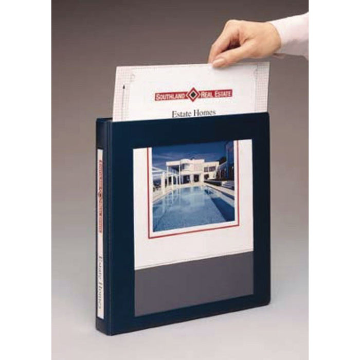 Framed View Heavy-Duty Binders, 3 Rings, 1" Capacity, 11 x 8.5, Navy Blue