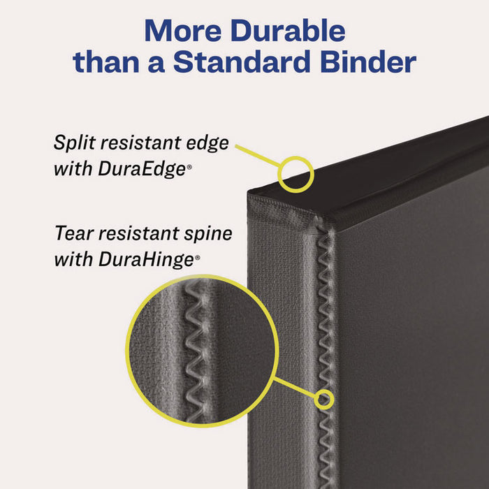 Heavy-Duty View Binder with DuraHinge and One Touch EZD Rings, 3 Rings, 1.5" Capacity, 11 x 8.5, White