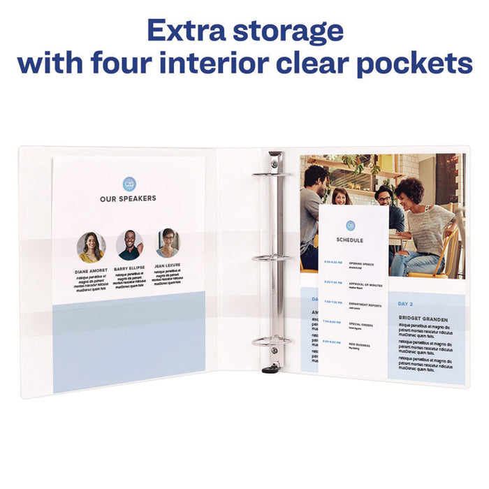 Heavy-Duty View Binder with DuraHinge and One Touch EZD Rings, 3 Rings, 1.5" Capacity, 11 x 8.5, White