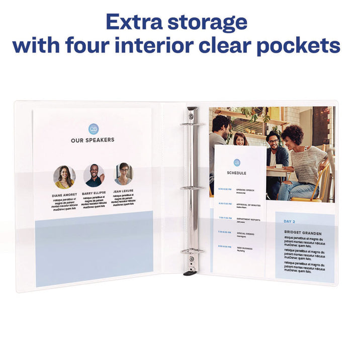 Heavy-Duty View Binder with DuraHinge and One Touch EZD Rings, 3 Rings, 1" Capacity, 11 x 8.5, White