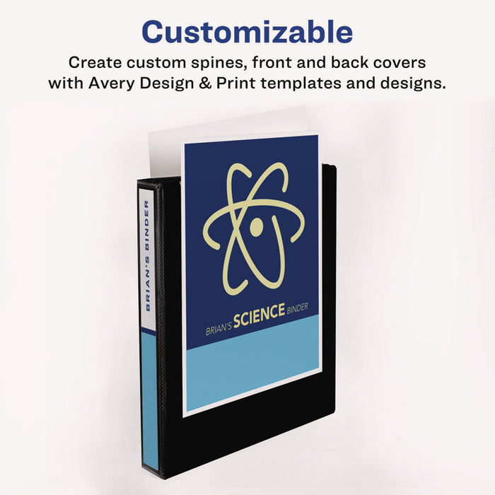 Heavy-Duty View Binder with DuraHinge and One Touch EZD Rings, 3 Rings, 2" Capacity, 11 x 8.5, Navy Blue