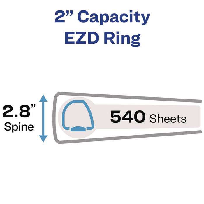 Heavy-Duty View Binder with DuraHinge and One Touch EZD Rings, 3 Rings, 2" Capacity, 11 x 8.5, Purple