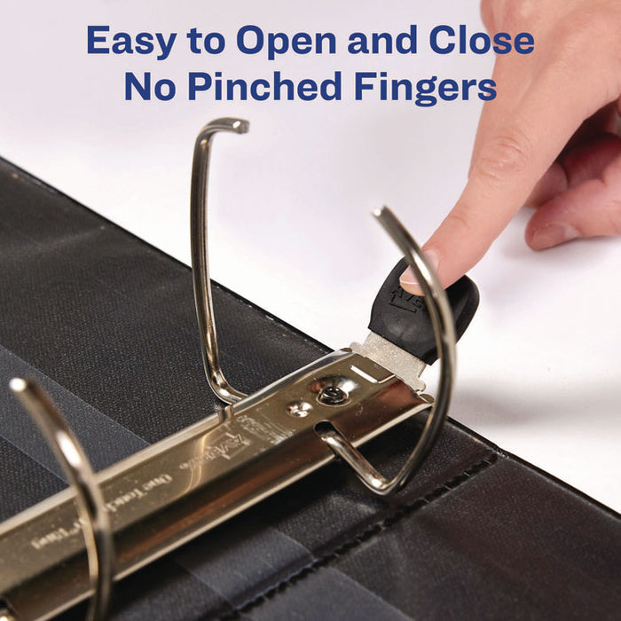 Heavy-Duty View Binder with DuraHinge and Locking One Touch EZD Rings, 3 Rings, 4" Capacity, 11 x 8.5, Navy Blue