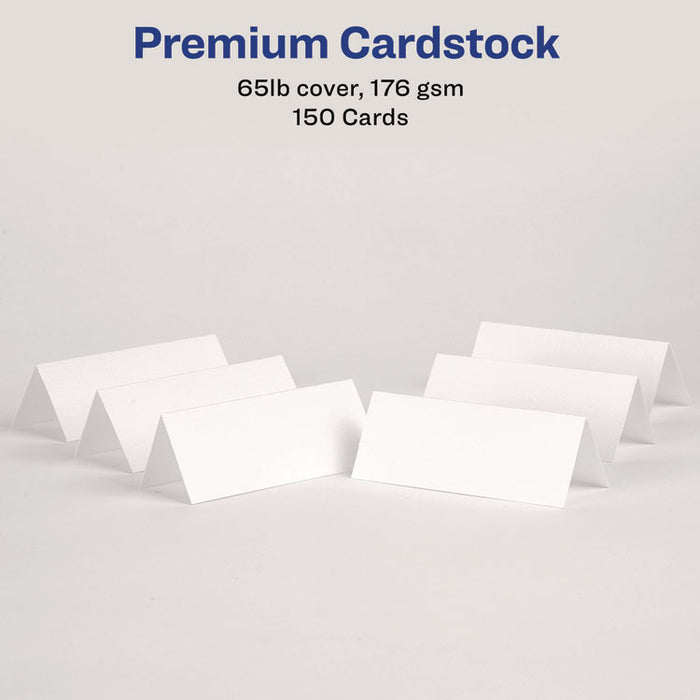 Small Textured Tent Cards, White, 3.75 x 1.44, 6 Cards/Sheet, 25 Sheets/Pack