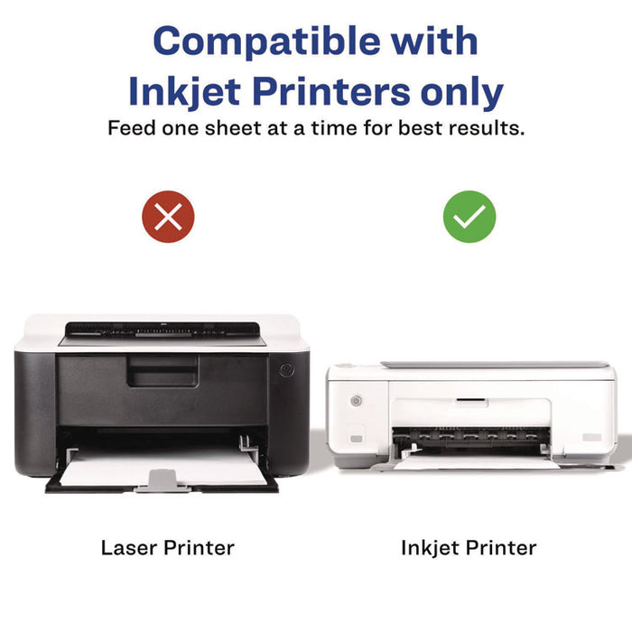 Printable Postcards, Inkjet, 80 lb, 4 x 6, Matte White, 100 Cards, 2 Cards/Sheet, 50 Sheets/Box