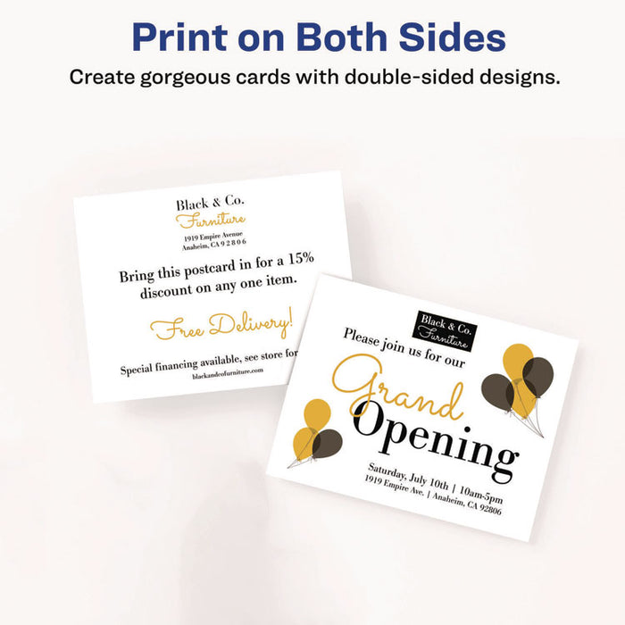 Printable Postcards, Inkjet, 80 lb, 4.25 x 5.5, Matte White, 200 Cards, 4 Cards/Sheet, 50 Sheets/Box