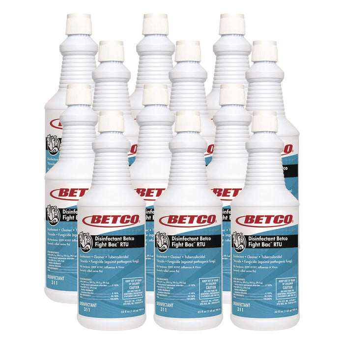 Fight Bac RTU Disinfectant, Citrus Floral Scent, 32 oz Spray Bottle, 12/Carton