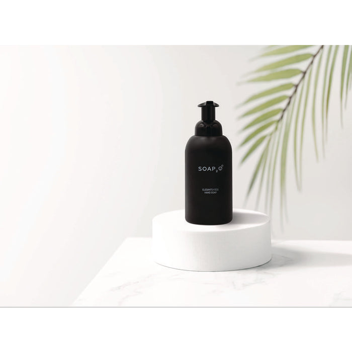 Eco Glass Bottle Soap Dispenser, 350 mL, Black, 30/Carton