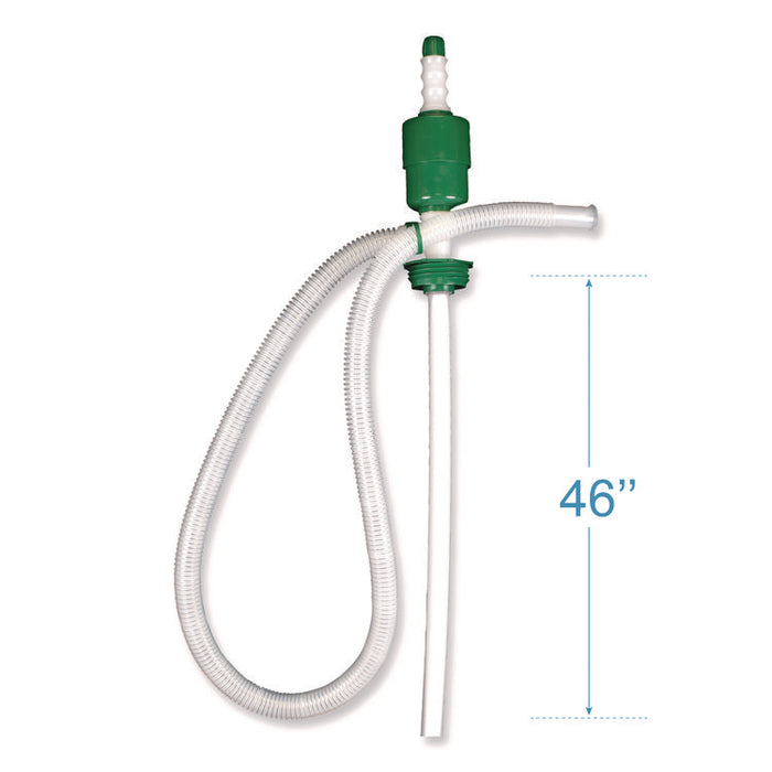 Drum Pump, 5 gpm, Plastic, 46" Tall, Clear